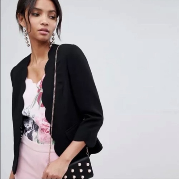 Ted Baker Black Scalloped Blazer size 4 - Picture 4 of 12